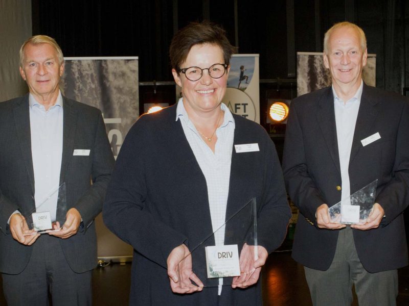From the left: Endre Eidsvik (Zinus), Helene Seim (Boliden Odda) and Rolf Monsen (7Analytics). Photo: Katrine Anita Heggelund / Driv-prisen
